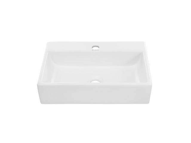 Claire 20 Rectangle Ceramic Vessel Sink, Matte White