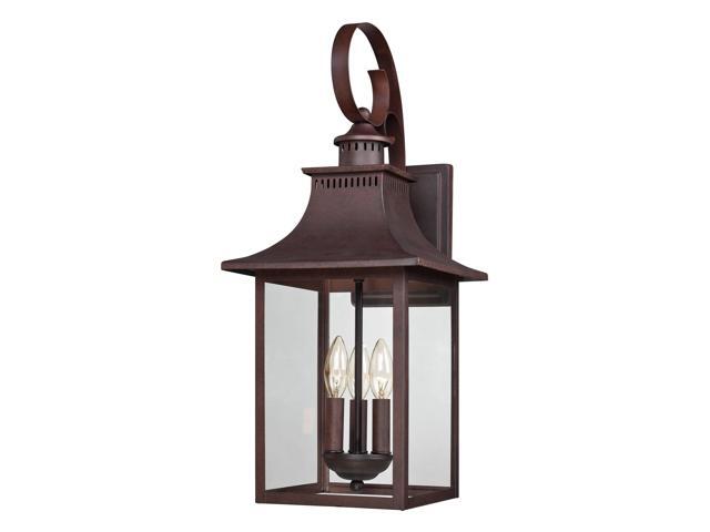 Chancellor 23.25' Outdoor Wall Lantern, 3-Light Copper Bronze Sconce with Clear Glass for Porch, Patio, or Entryway