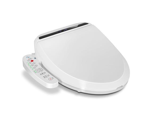 Bidet Toilet Seat Electric Warm Water Bidet with Warm Air Drying, Heated Seat with Self-cleaning Nozzle Temperature Adjustable White Toilet Seat