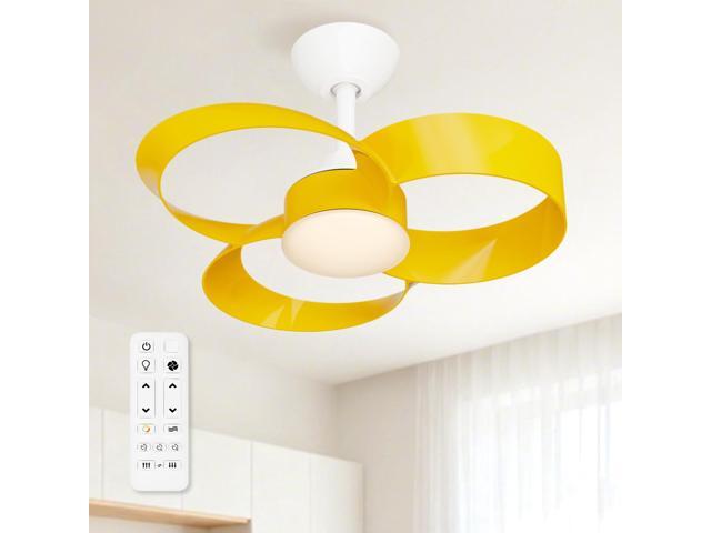 22 Inch Ceiling Fan with Light and Remote, Quiet DC Motor, Dimmable LED, Reversible 3-Speed Control, Easy Installation Downrod Fan for Small Rooms.