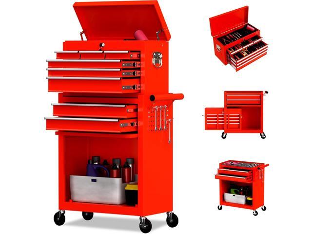 8 Drawer Rolling Tool Chest, High Capacity Tool Box with Lockable Wheels and Drawers, 2 in 1 Portable Toolbox Organizer Storage Cabinet For Garage,.