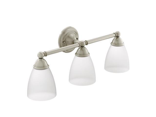 YB2263BN Brantford 3-Light Dual-Mount Bath Bathroom Vanity Fixture with Frosted Glass, Brushed Nickel