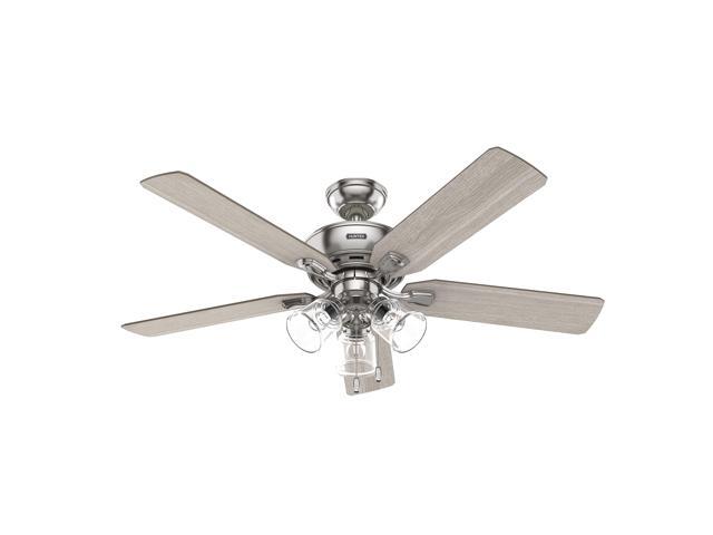 52 inch Indoor Ceiling Fan with LED Lights and Pull Chain - Standard Mount Ceiling Fan, 5 Blades, For Bedroom, Living Room, or Kitchen, 3 inch...