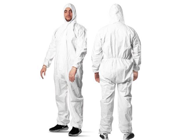 Lightweight Disposable Coveralls with Hood - Waterproof Protective Suit for Painting, Cleaning, Construction & Spray Foam Insulation - Durable Full...