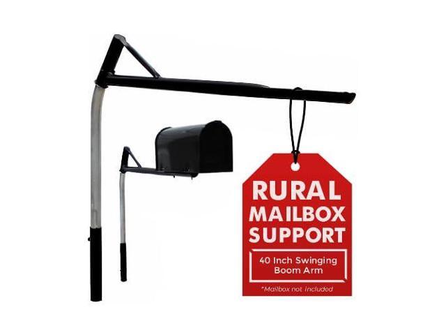Mailbox Support with Swinging Boom Arm Complete Kit, Mailbox and Mounting Board Included, No Dig Mailbox Post, Galvanized Steel Post, Ideal for...