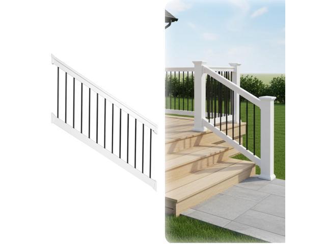 Bolton Stair Railing Kit Aluminum and Vinyl Railing Kit for Decks, Porches, Outdoor Stairs, and More (36 x 72)