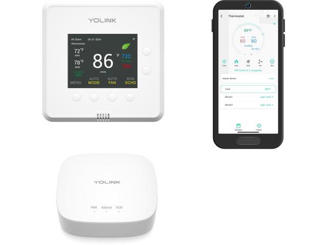 Thermostat 2, Smart Home & Commercial Thermostat with Dual-Stage Heating & Cooling, Heat Pump Support, External Sensors, Remote App Control, Alexa...