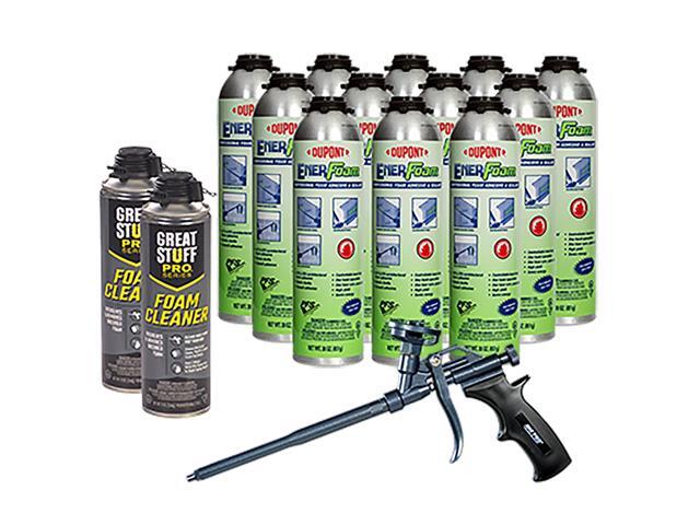 Enerfoam 30oz Sealant, Fireblock Rated, Polyurethane Expanding Foam Sealant, Gaps and Cracks Filler, Closed Cell Spray Foam Insulation, Pack of 12.