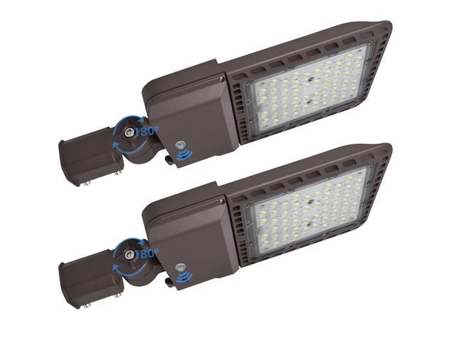 LED Parking Lot Light 200W 28000LM Equivalent to 600W HPS/HID 5000K LED Shoebox Pole Light with Dusk to Dawn Photocell Adjustable Slip Fitter for.