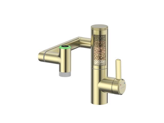 Rotatable Bathroom Faucet with Built-in Filter, Single Hole Sink Faucet with Temperature Display in Fahrenheit, 2 Water Modes, NSF Certified