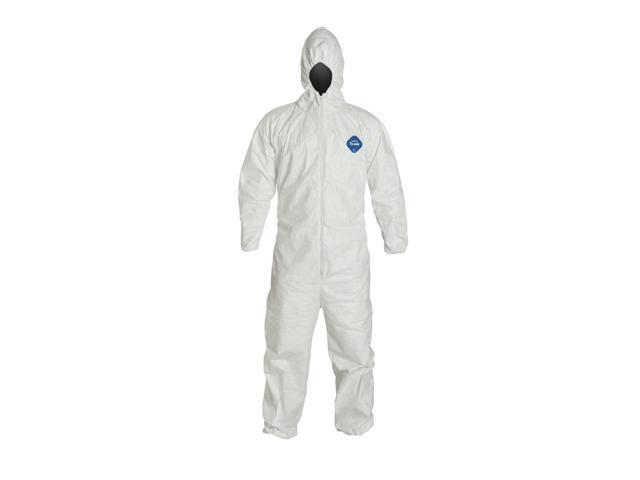 Tyvek TY127S Disposable Coverall with Respirator-Fit Hood and Elastic Cuff, White, 3X-Large