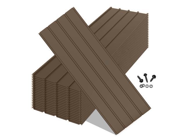 20PCS Metal Roofing Panels, Corrugated Galvanized Roof Panels, Waterproof Metal Siding Panels with 120 Pcs Steel Screws for Pergola, Gazebo, Shed,.