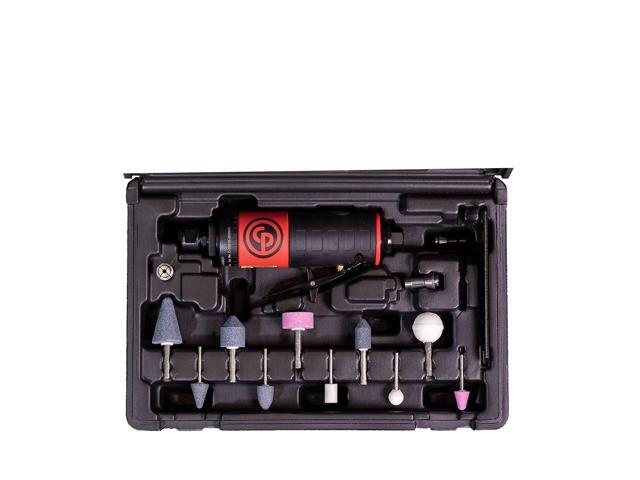 CP7411K Kit - Air Die Grinder Tool, Welder, Woodworking, Automotive Car Detailing, Stainless Steel Polisher, Heavy Duty, Straight, 1/4 Inch (6 mm),...