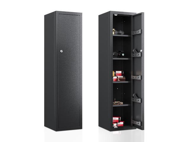 Gun Safe, 59-Inch Tall Gun Cabinet, Home Safe, Large Safe for Home Use, Quick Access, with Drawers and Removable Shelves