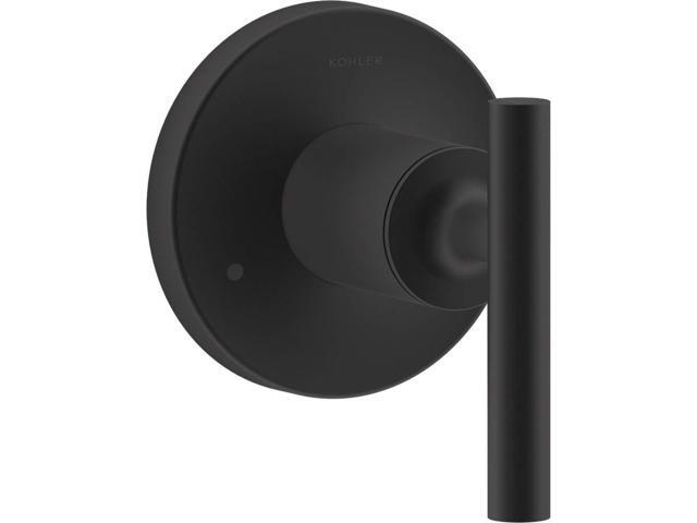 T14491-4-BL Purist MasterShower Transfer Valve Trim with Lever Handle, Faceplate with Handle Included, Matte Black
