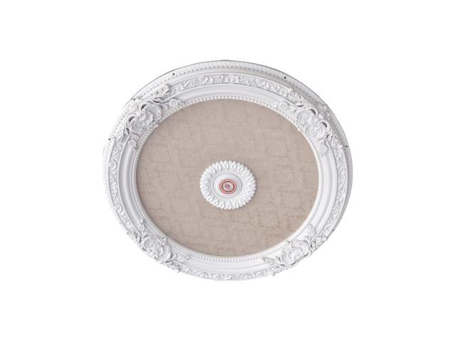 Round Blanco-White Chandelier Ceiling Medallion or Fan Medallion, 36 Inches