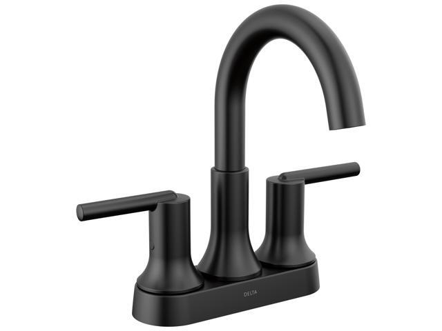 Faucet Trinsic Matte Black Bathroom Faucet, Bathroom Sink Faucet, Centerset, Diamond Seal Technology, Metal Drain Assembly, Matte Black 2559-BLMPU-DST