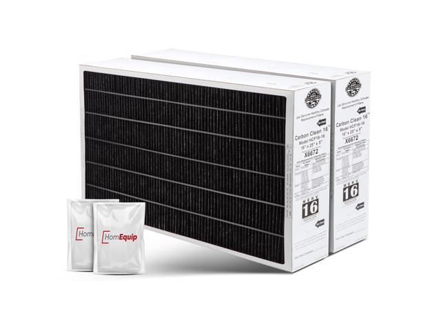 Lennox 16x25x5 Furnace Filter, X6672 Filter Replacement, Merv 16 Carbon Clean with Disposal Bag 2-Pack (Actual Size: 15.8 x 24.8 x 4.3 Inches)