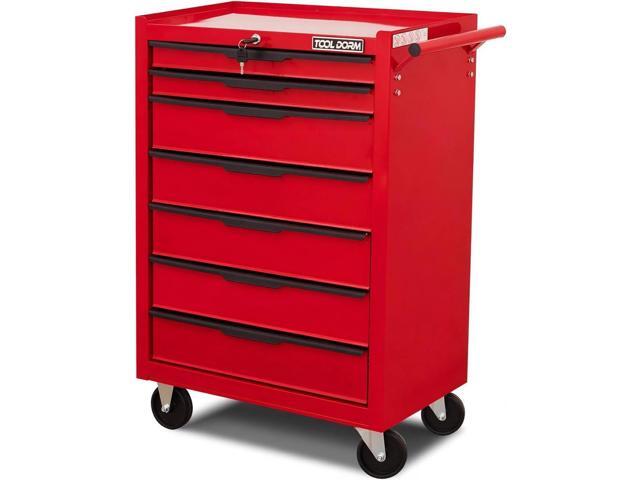 7-Drawer Rolling Tool Chest with Locking Wheels & Drawers, 13' D x 24.2' W x 34.6' H Mobile Tool Storage Cabinet, Heavy-Duty Garage Organizer...