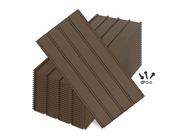 20PCS Metal Roofing Panels, Corrugated Galvanized Roof Panels, Waterproof Metal Siding Panels with 120 Pcs Steel Screws for Pergola, Gazebo, Shed,.