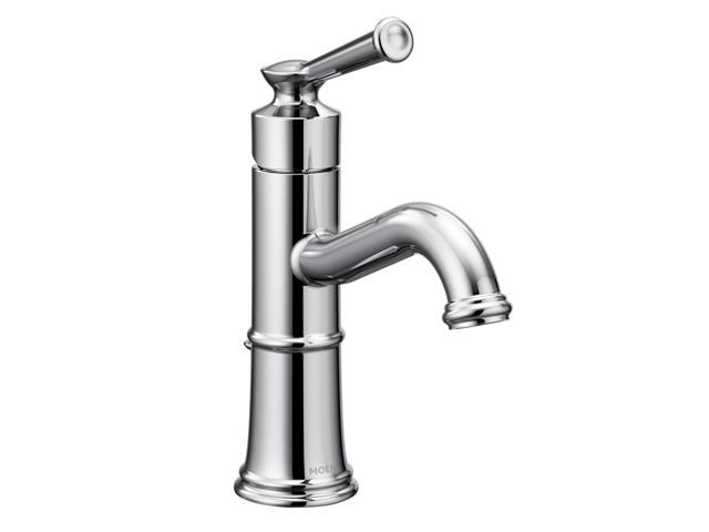 Belfield Chrome One-Handle Bathroom Sink Faucet with Drain Assembly and Optional Deckplate, 6402