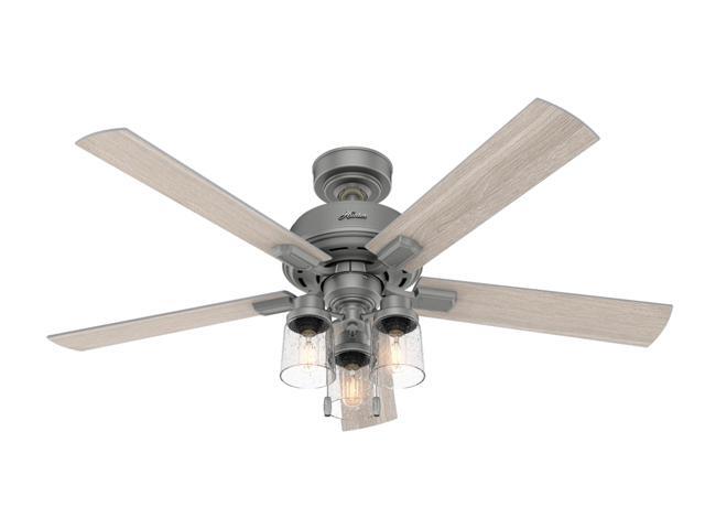 52 inch Indoor Ceiling Fan with LED Lights - Ceiling Fan with Pull Chain, For Bedroom, Living Room, or Kitchen, Standard Mount, No Remote, 5 Blades.