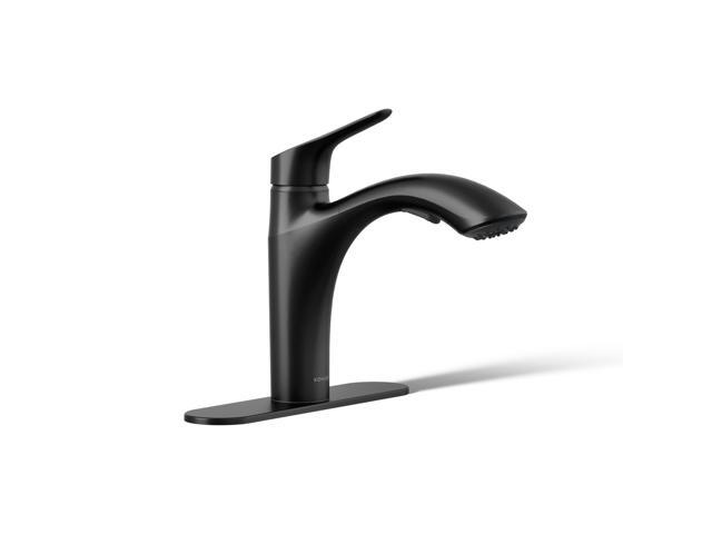 30468-BL Rival Single Handle Pull-Out Kitchen Sink Faucet, 1.5 GPM, High-Arch Swing Spout, Two-Function Sprayhead, Matte Black