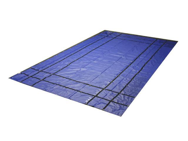 16' x 27' Flatbed Truck 18 Oz Steel Tarp with 4 FT Drop - Blue Heavy Duty Vinyl Water Resistant Tarp for Trailers to Protect Cargo from Wind, Rain,...