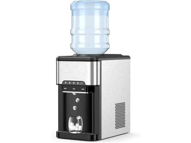 Water Dispenser with Ice Maker, 3-in-1 Hot & Cold Water Dispenser, 48 Pounds in 24 Hours, 4 lbs Storage Basket, Safety Lock, Countertop Water.