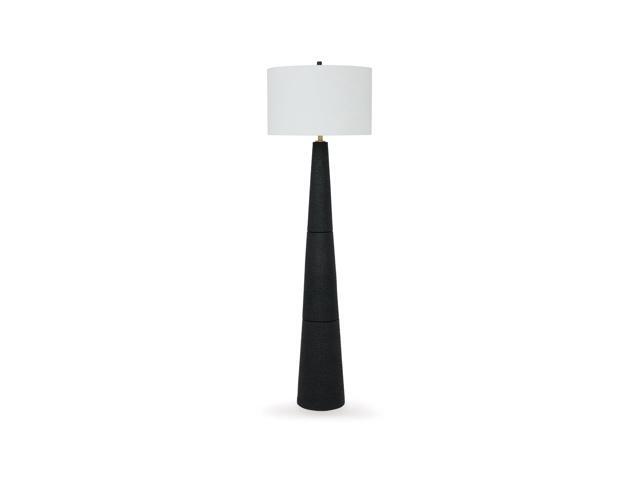 Hallburg Modern Textured Polyresin Floor Lamp with 3-Way Switch, Black