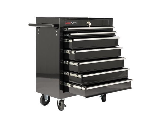7-Drawer Heavy-Duty Rolling Tool Chest Cabinet with Lock Mobile Cart for Garage & Workshop, Black