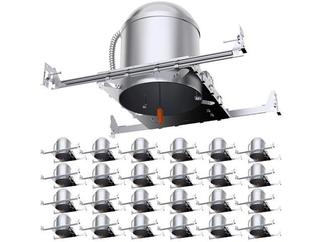 Sunco 24 Pack 6 Inch Recessed Lighting Housing Can, New Construction, Air Tight, Ceiling, 120-277V, Hard Wired, TP24 Connector, Easy Install, Wet...