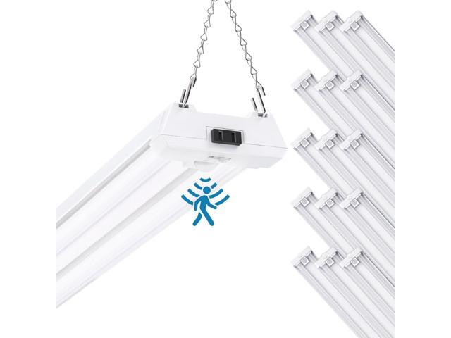 Sunco 15 Pack Motion Sensor 4ft LED Shop Light, Garage Lights Ceiling LED Plug-in Fixtures, 40W, 5000K Daylight, 4300 Lumens, Frosted, Motion.