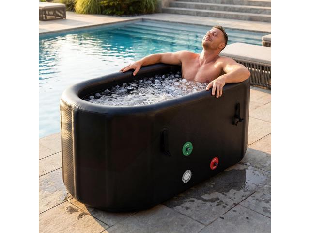 XXL Ice Bath Tub for Athletes, Portable Bathtub, Inflatable Cold Plunge Tub with Cover& Pump,193-Gallon Long-Lasting Insulation, Water-Absorbent...
