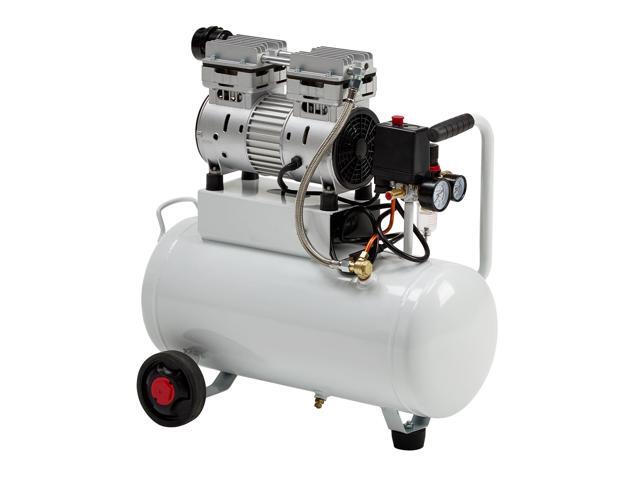 8 Gallon Oil-Free Air Compressor with Automatic Drain Valve 1 HP Wheeled Tank Portable Garage Air Supply 70 dB Noise Level Pneumatic Tool Tire...