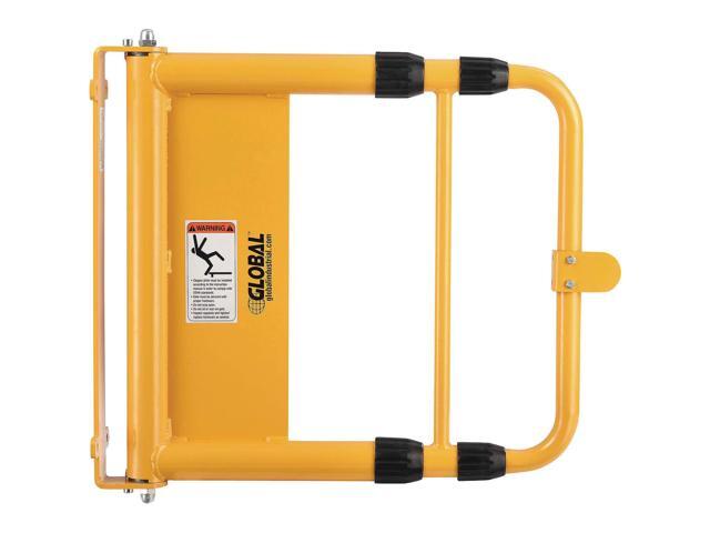 Universal Spring-Loaded Safety Swing Gate, 22' to 40' W Adjustable Opening, Self-Closing Safety Gate, Powder Coated High-Visibility Yellow