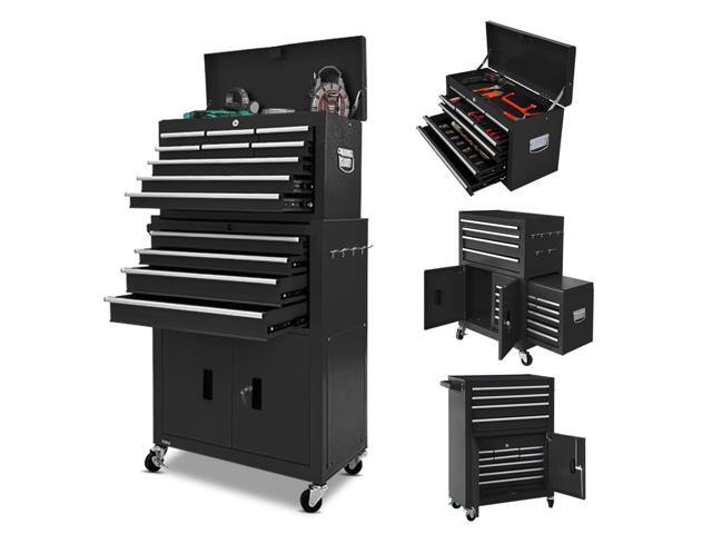 13-Drawer Rolling Tool Chest with Double Doors, 2 in 1 Detachable Rolling Tool Chests, Metal Standing Tool Cabinet with Lock, Large Toolbox for...