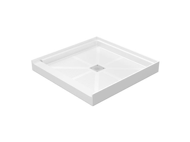 36L×36W×4H SMC Shower Pan For Bathroom, Single Threshold Shower Bases with Non-Slip Textured Surface and Stainless Steel Shower Drain Cover, White 36L×36W×4H SMC Shower Pan For Bathroom, Single Threshold Shower Bases with Non-Slip Textured Surface and Stainless Steel Shower Drain Cover, White