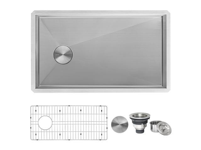 27-inch Slope Bottom Offset Drain Undermount Kitchen Sink Single Bowl - RVH7470