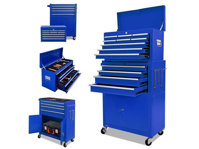 13-Drawer Tool Chest with Double Door Handle,2 in 1 Detachable Rolling Tool Chests with Wheels and Drawers,Large Tool Box with Lock,Mobile Steel.