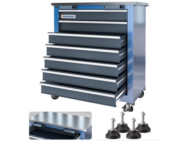 7-Drawer Rolling Toolbox,Tool Box with 360° Lockable Wheels and Padded Feet,Tool Chest with Keyed Locking System and Drawer Liners,can be Combined.