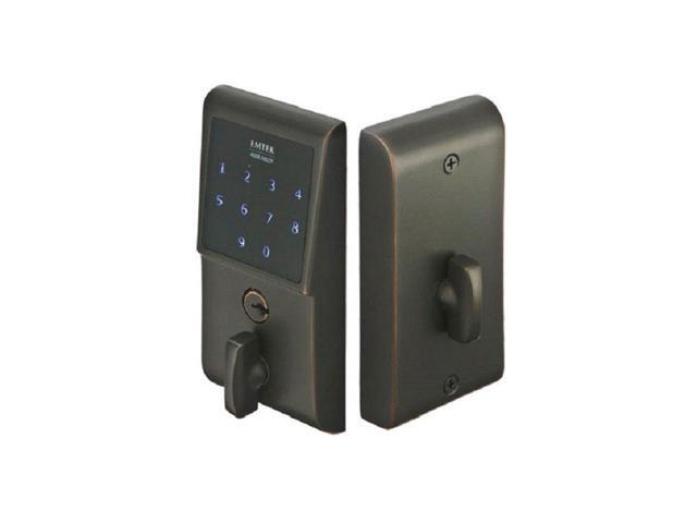 E3020 EMTouch Electronic Keypad Deadbolt from the Brass Modern Collection, Oil Rubbed Bronze