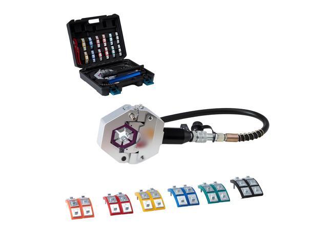 Hydraulic Hose Crimper, Hydra-Krimp AC Hose Crimper Kit with 7 Dies Snap-On & Carrying Case, Hydraulic A/C Hoses Crimping Tool for Automotive & Air...