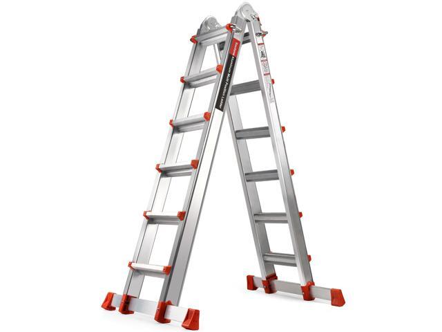 Ladder, A Frame Extension Ladder, Multi Position with Stabilizer Bar, 330 lbs Weight Rating Telescoping Ladder for Household or Outdoor Work, 22.5.