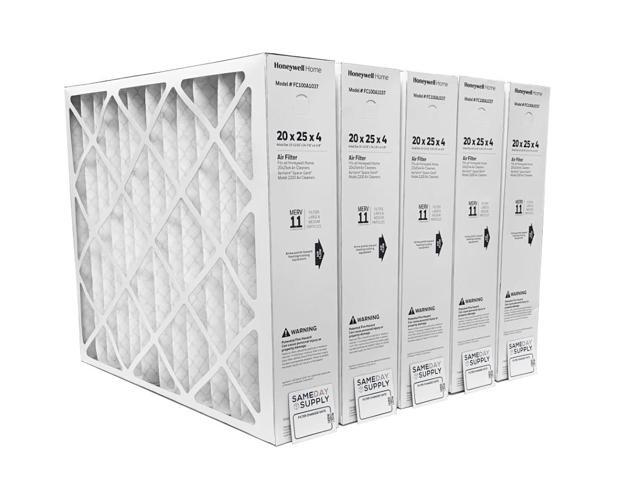 FC100A1037 (5 Pack) - 20' x 25' x 4' Pleated Air Filter, MERV 11 Bundle with Same Day Supply Filter Change Reminder