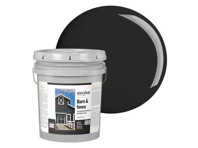 Barn & Fence Paint, Flat (Black), 5 Gallon Durable Scratch-Resistant Wood Coating for Outbuildings & Fences, Fast-Dry Water-Based Formula