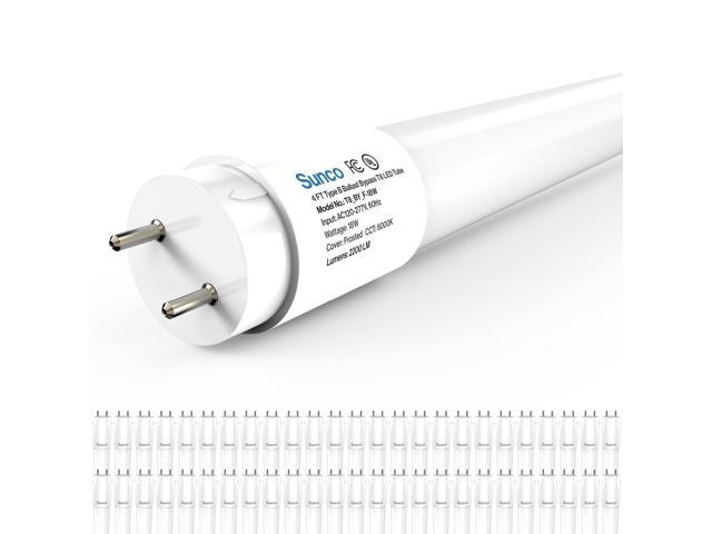 Sunco 50 Pack T8 LED Bulbs 4 Foot, Tube Light Bulbs Ballast Bypass, 48 Inch Fluorescent Replacement, 2200 LM, 18W, 6000K Daylight Deluxe, Single.