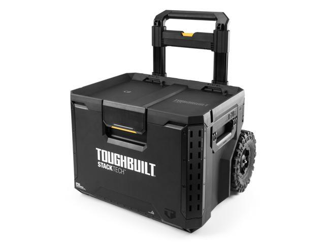 Portable 2-in-1 Rolling Tool Box, Wheels & Stackable Design, Black