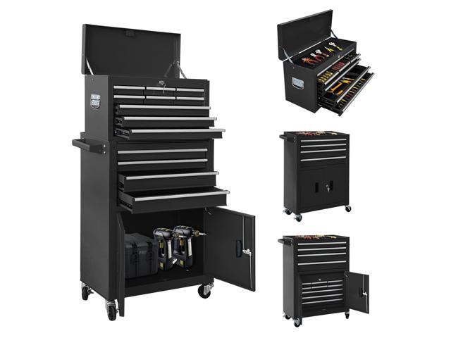 13-Drawer Double Door Rolling Tool Chest, 2 in 1 Detachable Tool Chest,Tool Box with Drawers and Wheels, Large Tool Cabinet with Lock, Metal...