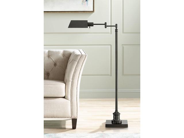 Jenson Traditional Farmhouse Adjustable Pharmacy Floor Lamp Standing Base Swing Arm 54' Tall Dark Bronze Metal Bright Downward Light for Living...